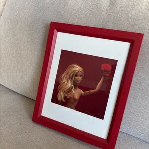 Barbie Art Print with Vibrant Red Frame